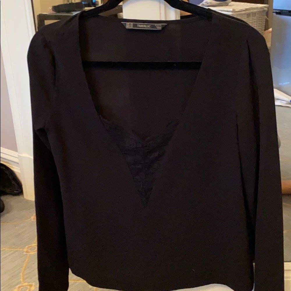 Zara lace detail blouse